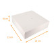 Square white cake tin 23x23x10 cm, pack of 50 pieces, with notches