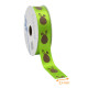 Cinta para envolver regalos satén de una cara, 23 mm x 25 m, verde con estampado "Oeuf de Lapin, por unidad