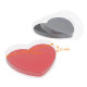 Boite transparente coeur carton de 100, ø135x(h)22mm - carton noir/rouge