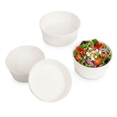 Barattolo per insalata kraft bianco