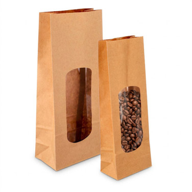 Sac SOS en kraft brun avec fenêtre