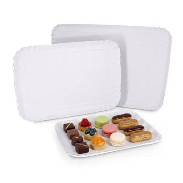 Bandeja de catering de cartón blanco