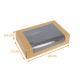 Boite patissière en kraft brun avec fenêtre paquet de 50, 20x12x4,5cm