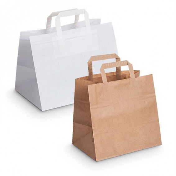 Kraft-Tasche mit flachen Griffen