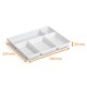 Bandeja de comida desechable 5 compartimentos blanco 290x224x30 mm, caja de 200