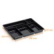 Bandeja de comida desechable 5 compartimentos negros 290x224x30mm, caja de 200