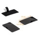 Laschenhalter Rechteck 10 x 5,5 cm aus schwarzem PS, 50er-Pack
